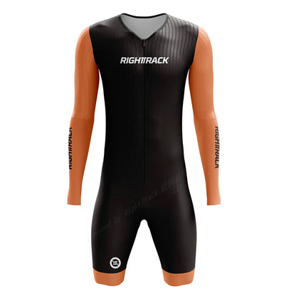 Righttrack Sport Men's Cycling Skinsuit Performance Long Sleeve Quick Dry Uv Protection Speedsuit Trisuit Road Bike Mtb Clothing