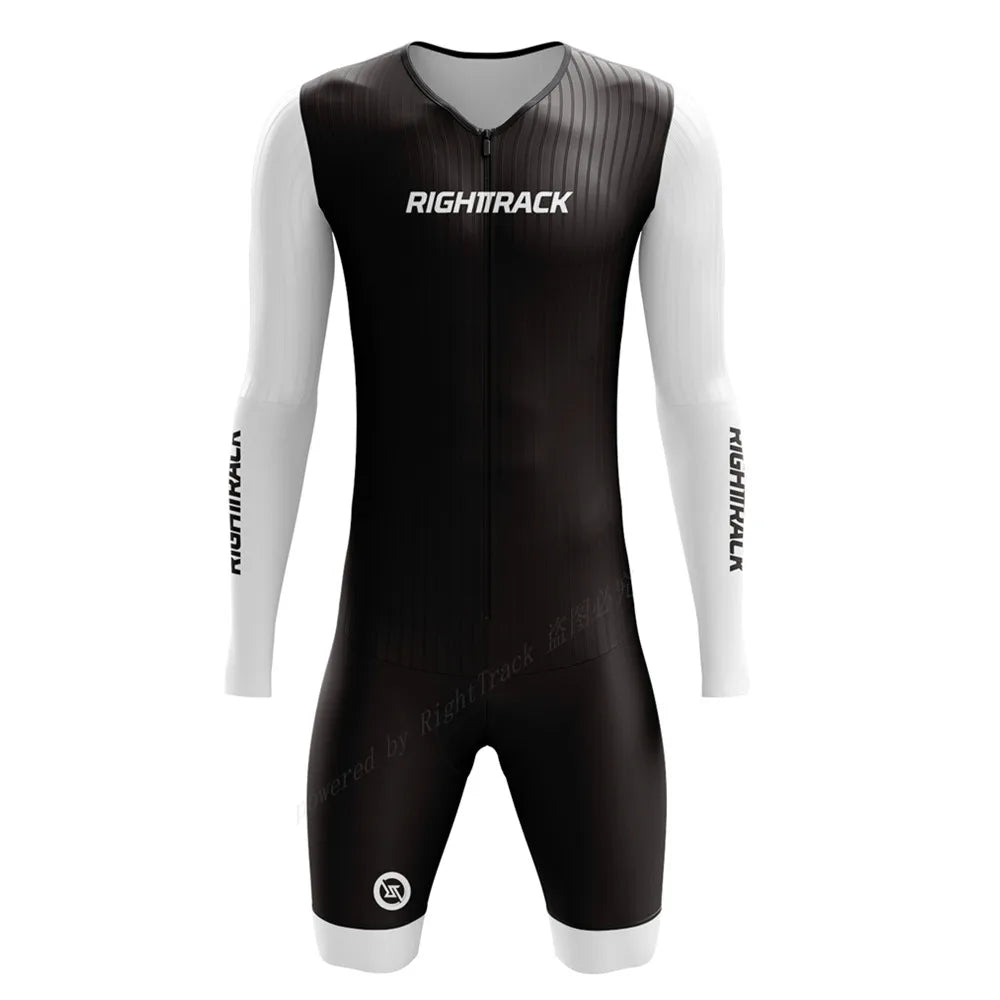 Righttrack Sport Men's Cycling Skinsuit Performance Long Sleeve Quick Dry Uv Protection Speedsuit Trisuit Road Bike Mtb Clothing