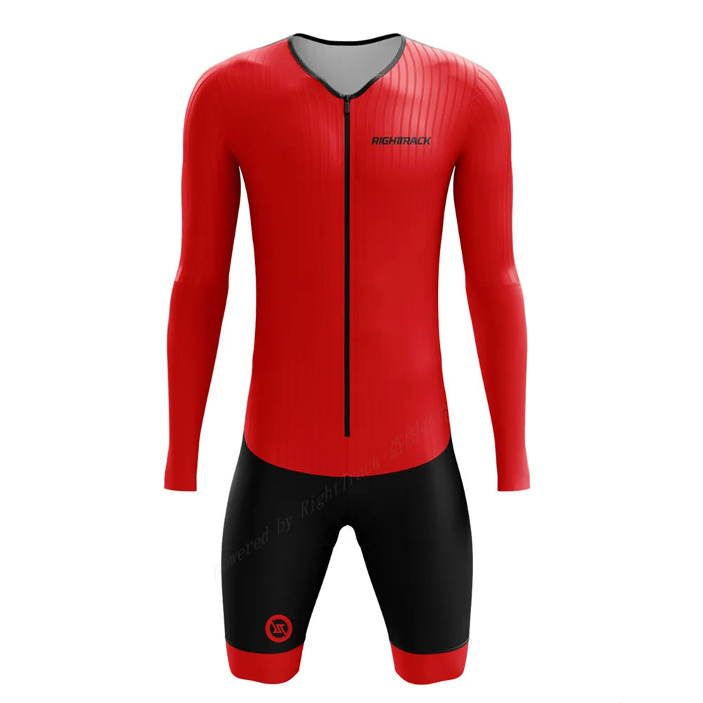 Righttrack Sport Men's Cycling Skinsuit Performance Long Sleeve Quick Dry Uv Protection Speedsuit Trisuit Road Bike Mtb Clothing