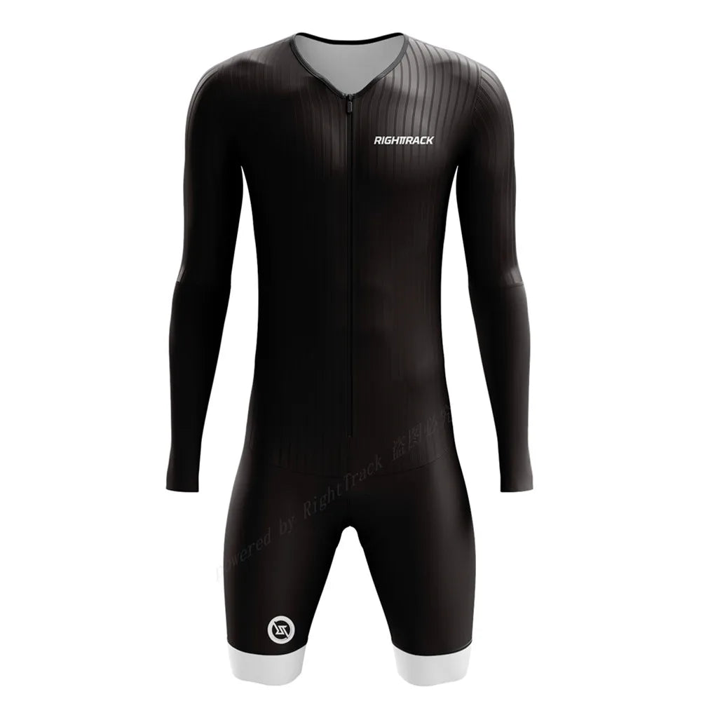 Righttrack Sport Men's Cycling Skinsuit Performance Long Sleeve Quick Dry Uv Protection Speedsuit Trisuit Road Bike Mtb Clothing